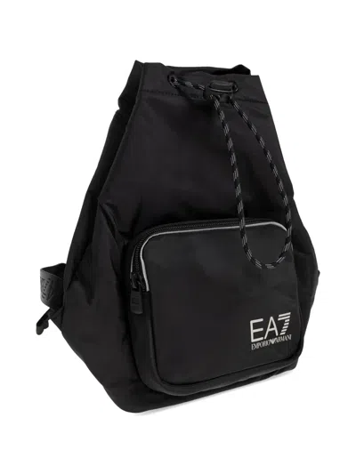 Ea7 Drawstring Backpack In Black