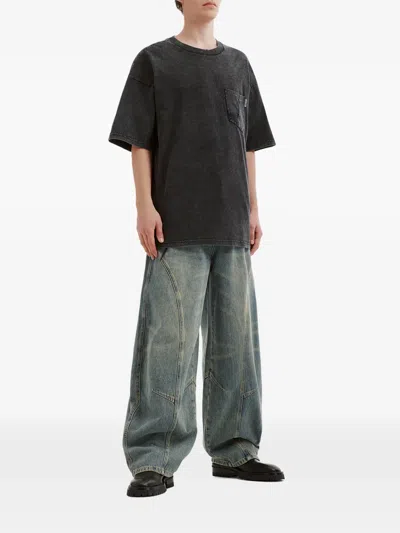 Musium Div. Patchwork-pocket T-shirt In Black