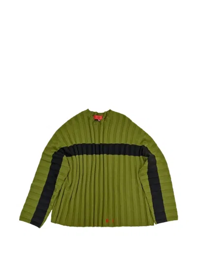 Eckhaus Latta Keyboard Ribbed Sweater In Green