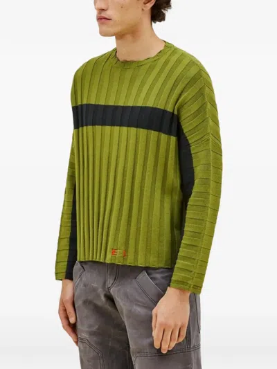 Eckhaus Latta Keyboard Ribbed Sweater In Green