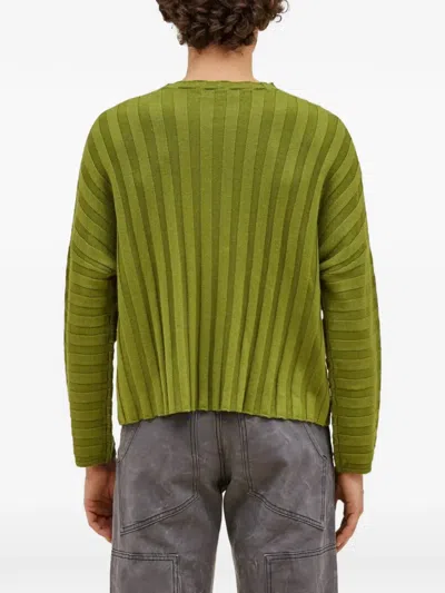 Eckhaus Latta Keyboard Ribbed Sweater In Green