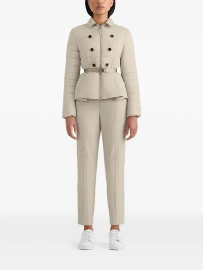 Mackage Serafina Belted Quilted Jacket In Neutral
