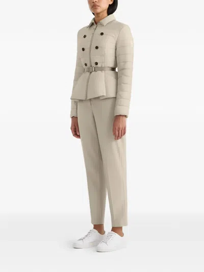 Mackage Serafina Belted Quilted Jacket In Neutral