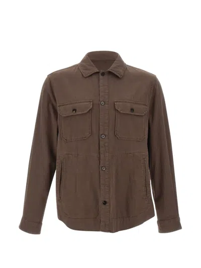 Woolrich Button Flap Cotton Overshirt In Multi