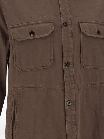 Woolrich Button Flap Cotton Overshirt In Multi