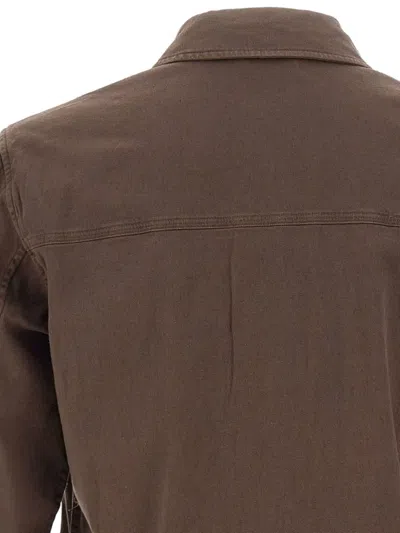 Woolrich Button Flap Cotton Overshirt In Multi