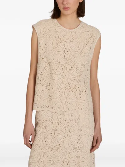 Glanshirt Macramé Lace Top In Neutral