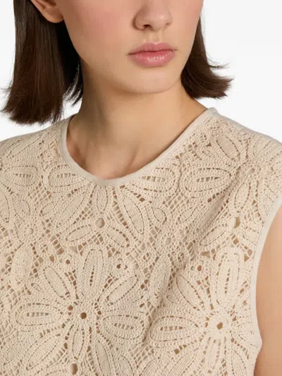 Glanshirt Macramé Lace Top In Neutral
