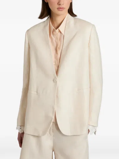 Montedoro Linen Blazer In Red