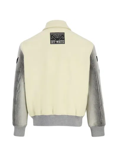 Off-white Buttoned Shirt Jacket In Brown