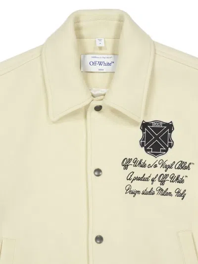 Off-white Buttoned Shirt Jacket In Brown