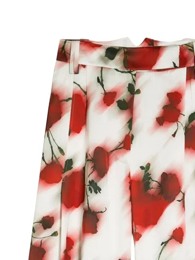 Patrick Assaraf Floral-pattern Trousers In White