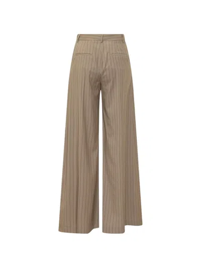 Le Sully Studio Embroidered Stretch Polyester Blend Tailored Trousers In Neutral
