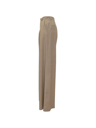 Le Sully Studio Embroidered Stretch Polyester Blend Tailored Trousers In Neutral