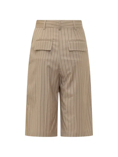 Le Sully Studio Pinstriped Shorts In Neutral