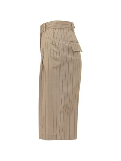 Le Sully Studio Pinstriped Shorts In Neutral