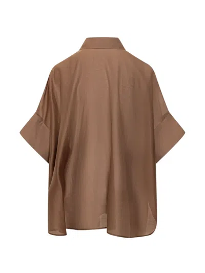 Le Sully Studio Oversized Pocket Shirt In Brown