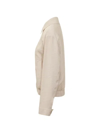 Le Sully Studio Zip Bomber Jacket In Neutral