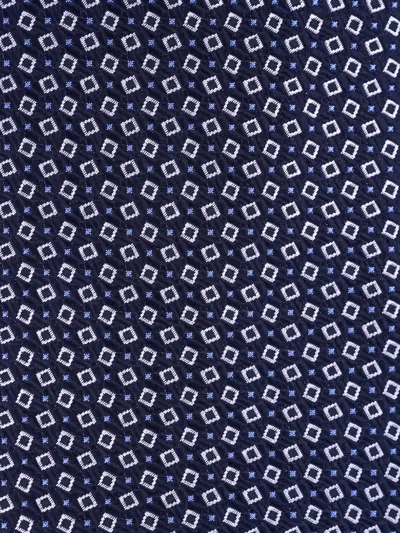 Canali Patterned Tie In Blue