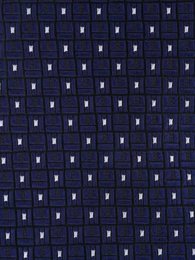 Zegna Square-pattern Tie In Blue