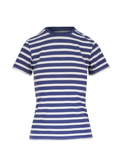 Nili Lotan Lana Striped Cotton Jersey T-shirt In Blue