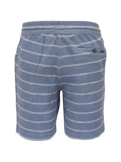 Faherty Striped Drawstring Shorts In Blue