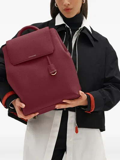 Maison De Sabre Medium Leather Soft Backpack In Red