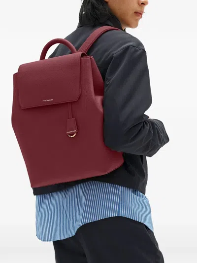 Maison De Sabre Medium Leather Soft Backpack In Red