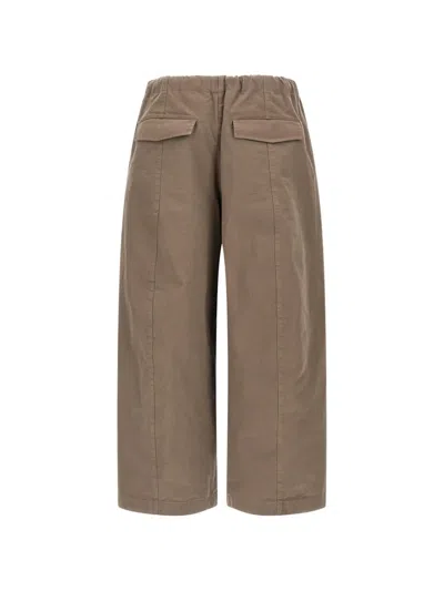 Entire Studios Drawstring Elastic Barrel Trousers In Brown