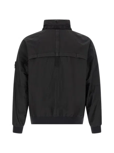 Stone Island Bomber Nylon Metal Watro Puffer Jackets Black In Black