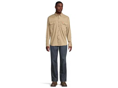 Ariat Fr Solid Vent Long Sleeve Work Shirt In Brown