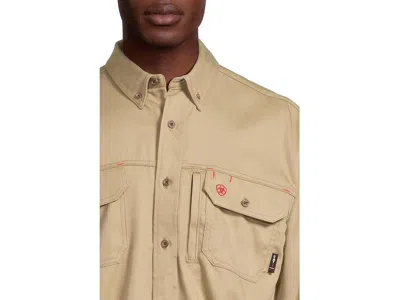 Ariat Fr Solid Vent Long Sleeve Work Shirt In Brown
