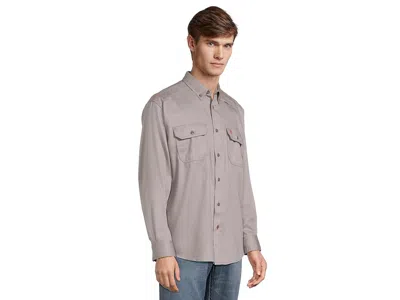 Ariat Fr Solid Long Sleeve Work Shirt In Gray