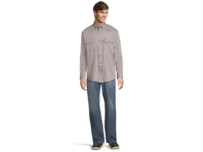 Ariat Fr Solid Long Sleeve Work Shirt In Gray