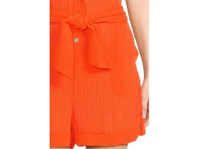 Becca Cabana Textured Button Front Romper Cover-up