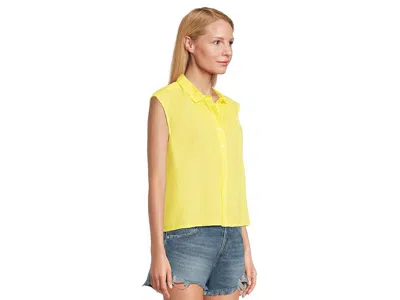 Lilla P Short Sleeve Button Down In Green