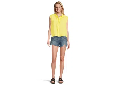 Lilla P Short Sleeve Button Down In Green
