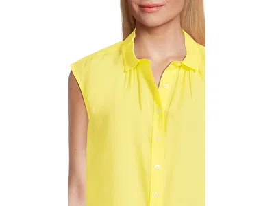 Lilla P Short Sleeve Button Down In Green