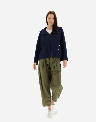 Herno Drawstring Hooded Jacket In Blue
