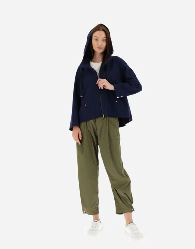 Herno Drawstring Hooded Jacket In Blue