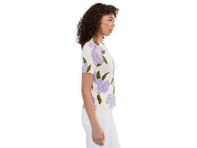 Cece Short Sleeve Hydrangea Sweater In Multi