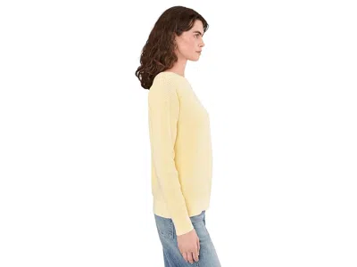 L.l.bean Sunwashed Waffle Pullover Sweater In Yellow