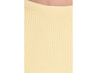L.l.bean Sunwashed Waffle Pullover Sweater In Yellow