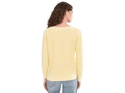 L.l.bean Sunwashed Waffle Pullover Sweater In Yellow