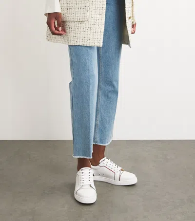 Christian Louboutin Fun Vieira Printed Pvc-trimmed Perforated Leather Sneakers In White