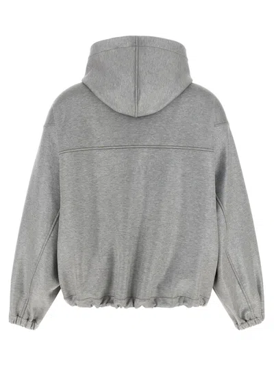 Brunello Cucinelli Shiny Zipper Pull Puffer Jackets Silver In Gray