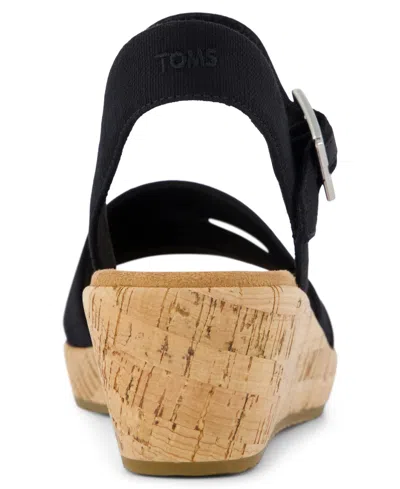 Toms Women's Julia Open Toe Wedge Sandals In Black