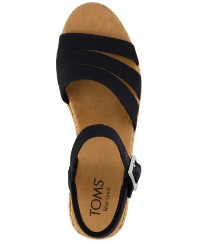 Toms Women's Julia Open Toe Wedge Sandals In Black