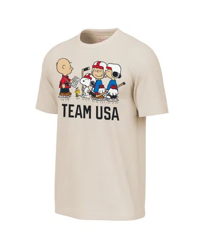 Outerstuff Outer Stuff Men's Cream Team X Peanuts Team Hustle T-shirt In White