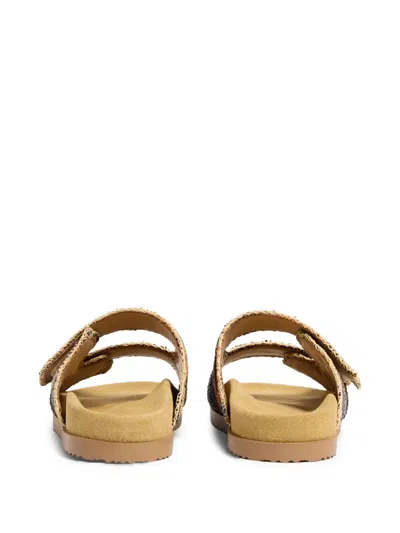Dsquared2 Striped Flat Sandals In Neutral